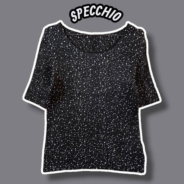 M/ SPECCHIO 스피치오 플리츠 반팔 티셔츠 /0701