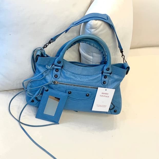 발렌시아가 블루 모터백 (정품)