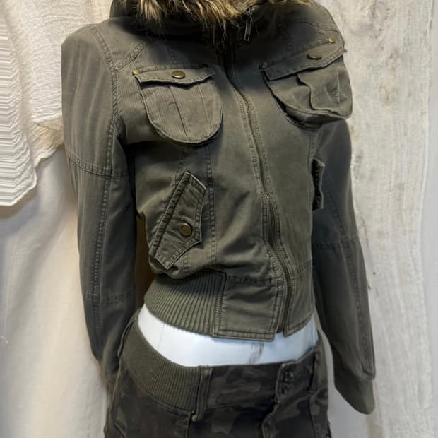 Fur-Trimmed Military Jacket