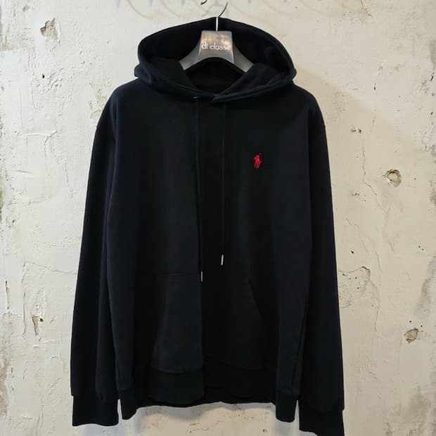 폴로 랄프로렌 블랙 후드티 XL