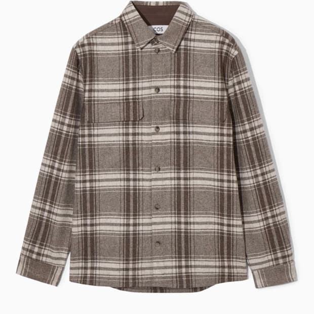 COS 체크 울 플란넬 오버셔츠