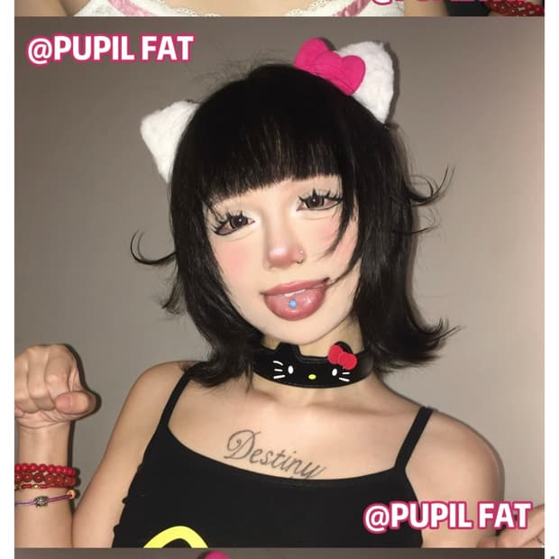 PUPILFAT hellokitty초커 (y2k펑크갸루) 베이비메탈클럽깔