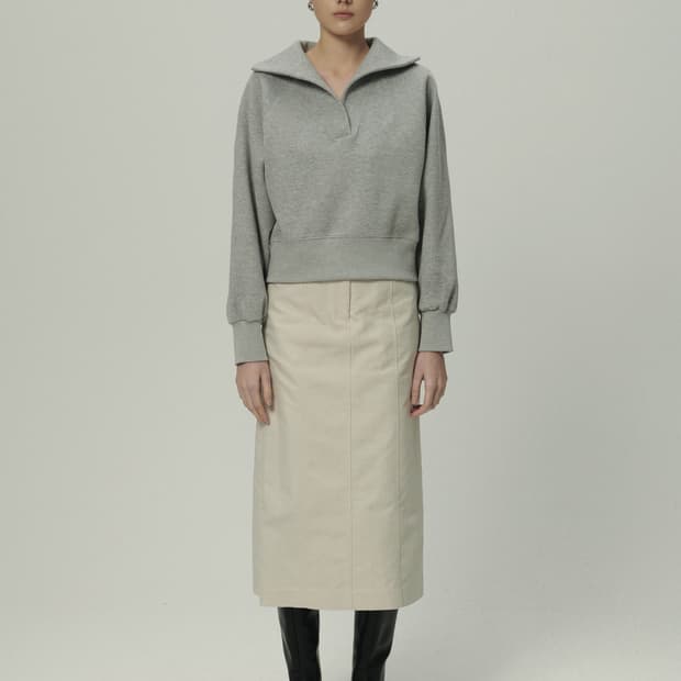 SHAWL CALLA SWEATSHIRTS [MELANGE GRAY]