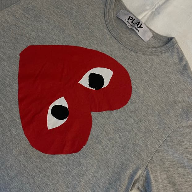 꼼데가르송 남성 빅로고 긴팔 티셔츠