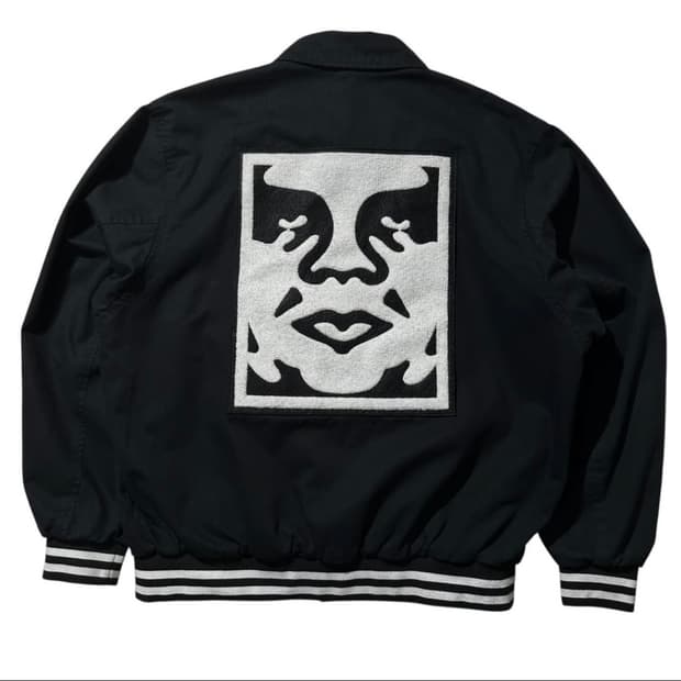 24ss OBEY 오베이 아이콘 바시티 봄버 자켓 블랙