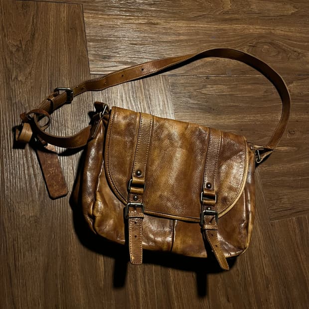 Italian Leather Well-Aged Crossbody Bag
