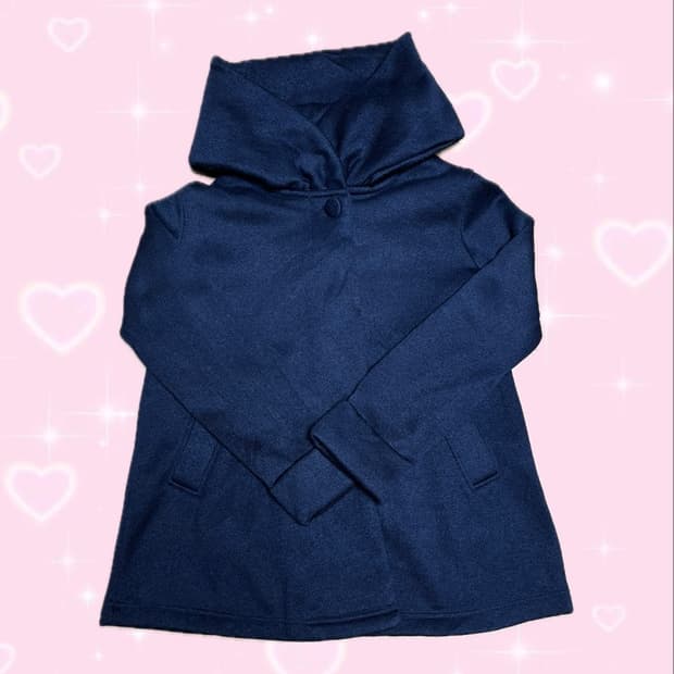 네이비 하프 코트