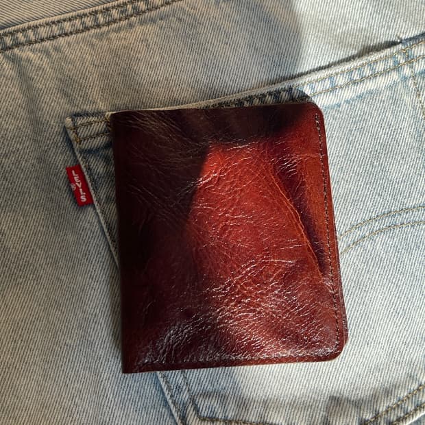 브라운 태닝가죽지갑