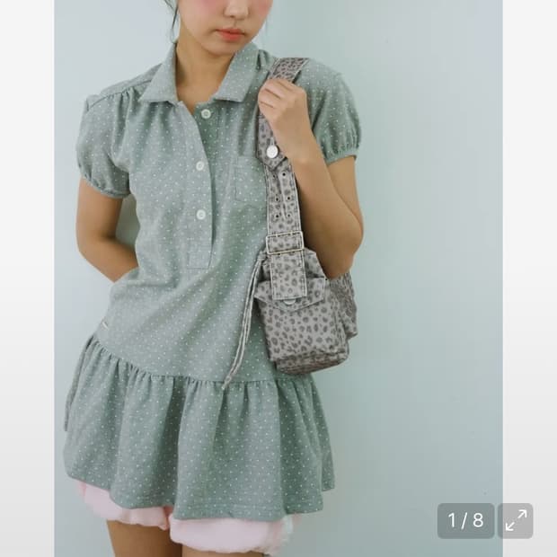 샤키리 소프티 도트 피케 드레스 (그레이)