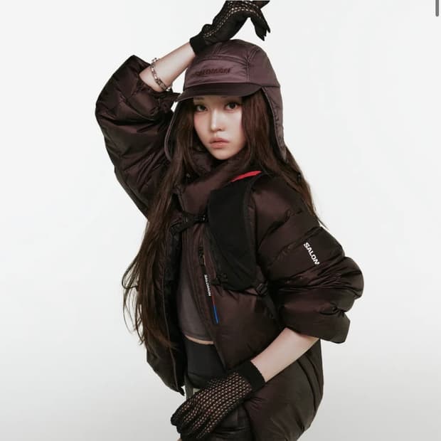 살로몬 컨투어 크롭 다운 자켓