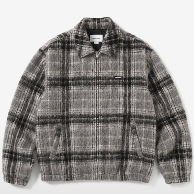 디스이즈네버댓 Brushed Check Zip Jacket Black