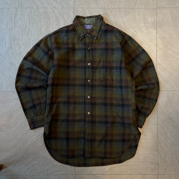 80년대 미국 생산 펜들턴 체크 울 셔츠