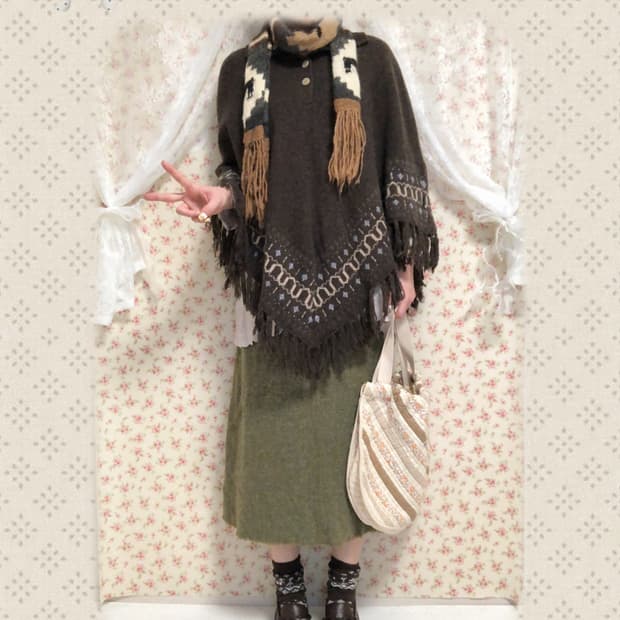 빈티지 녹차 스커트