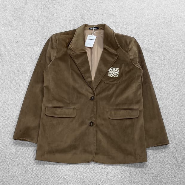 배드블러드 프뢰르 로고 오버핏 실크 벨벳 블레이저 자켓