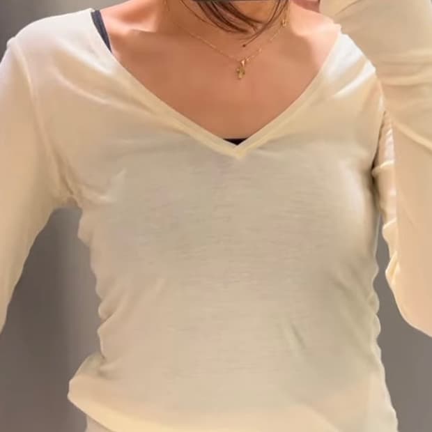 저라 브이넥 티셔츠 4786453727 M