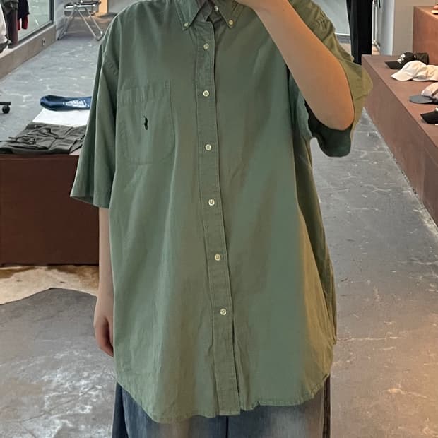 폴로 랄프로렌 파스텔 그린 반팔 셔츠 H2456