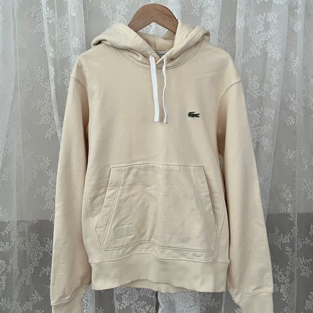 S) 라코스테 남녀공용 후드 티셔츠 크림