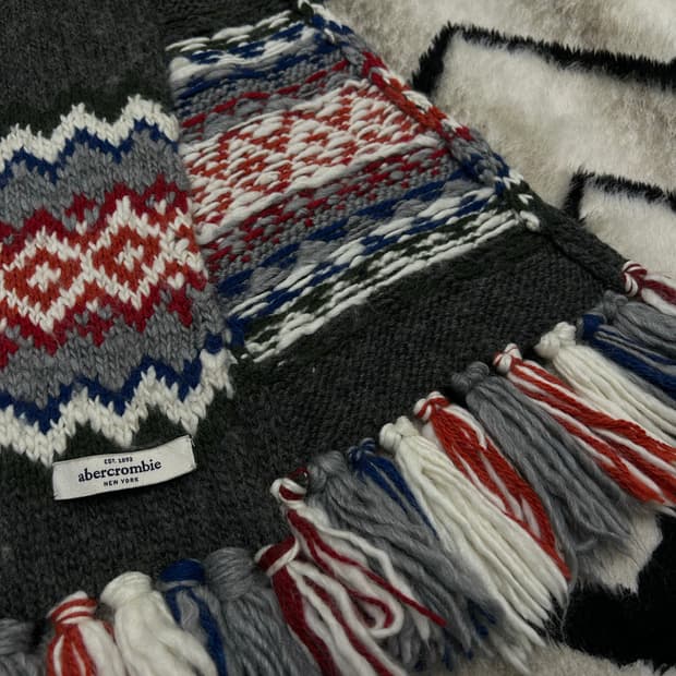 아베크롬비 패턴 울 롱 머플러