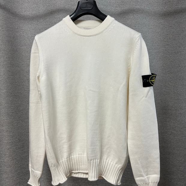 (M) 스톤아일랜드 크루넥 니트 화이트