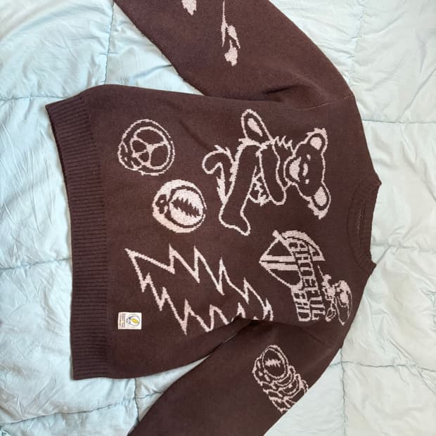 디스이즈네버댓 x 그레이트풀 데드 니트 스웨터 브라운 M