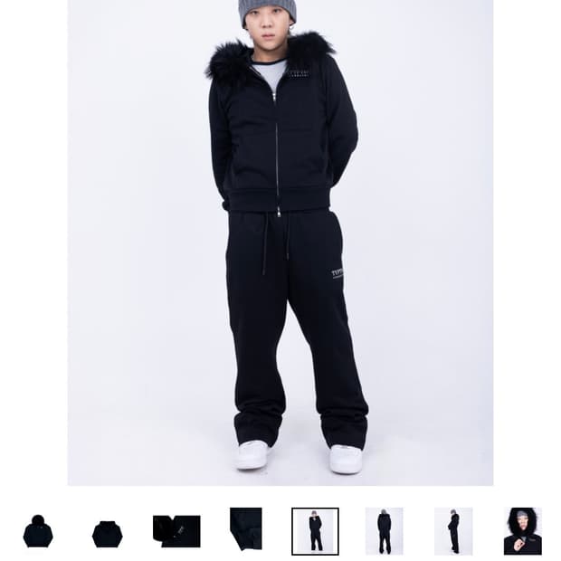 새상품) 펑쉐이 퍼후드집업 셋업 2사이즈