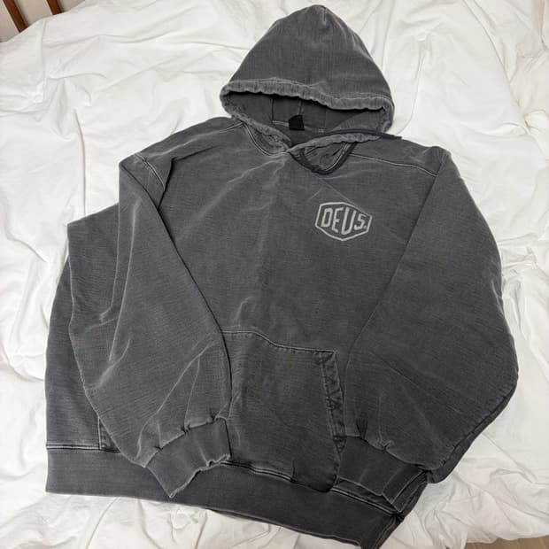 데우스엑스마키나 피그먼트 후드티 L 차콜