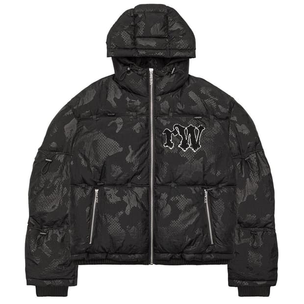 racer worldwide camo puffer jacket