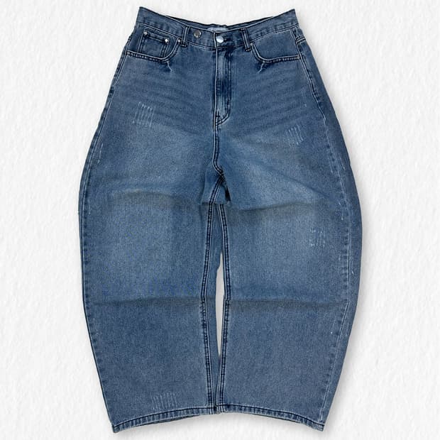 필루미네이트 세미 벌룬핏 와이드 데님 팬츠