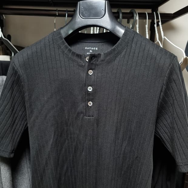 세비지 헨리넥 저지 반팔 새상품 XL