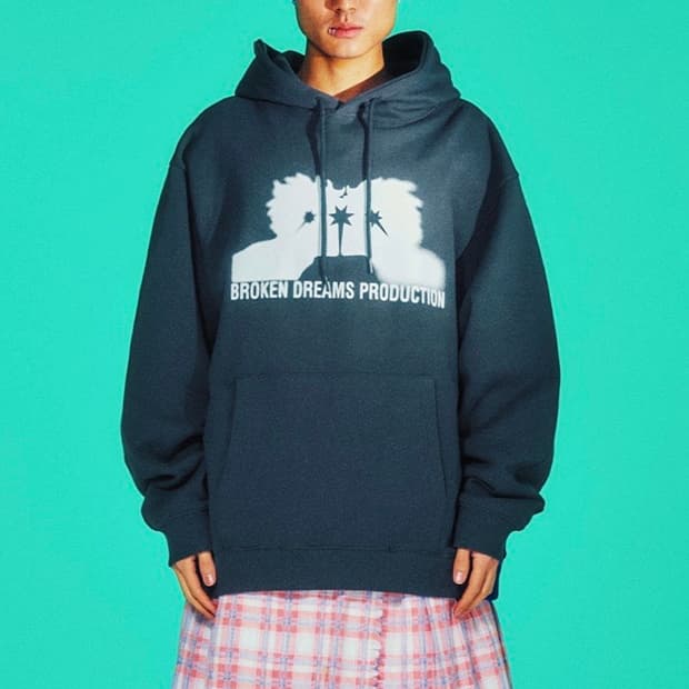 나이스고스트클럽 브로큰 드림스 후디 M 차콜 후드티