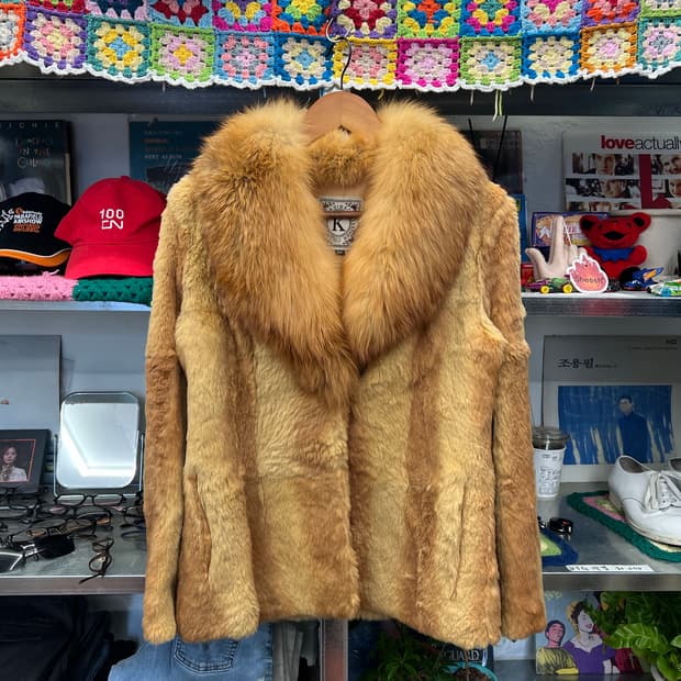 Golden Brown Real Fur Jacket