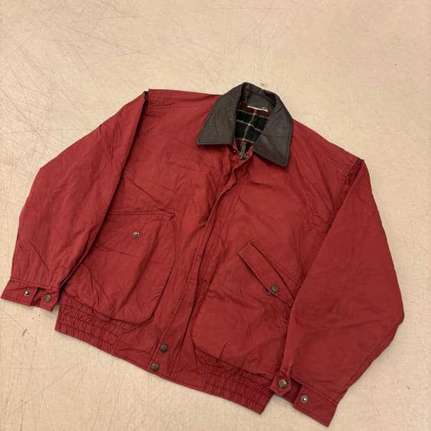 라코스테 00s 레더 넥 자켓