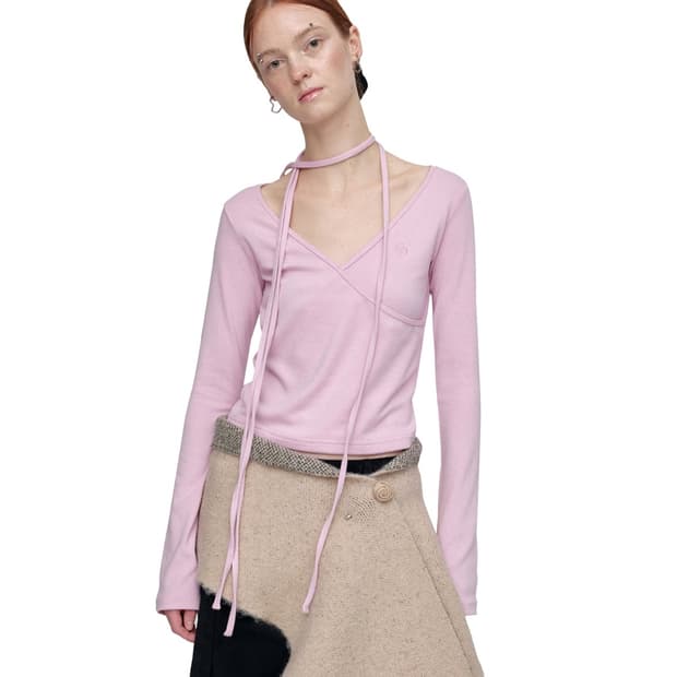 CERRIC V-SHAPED LAP TOP PINK
