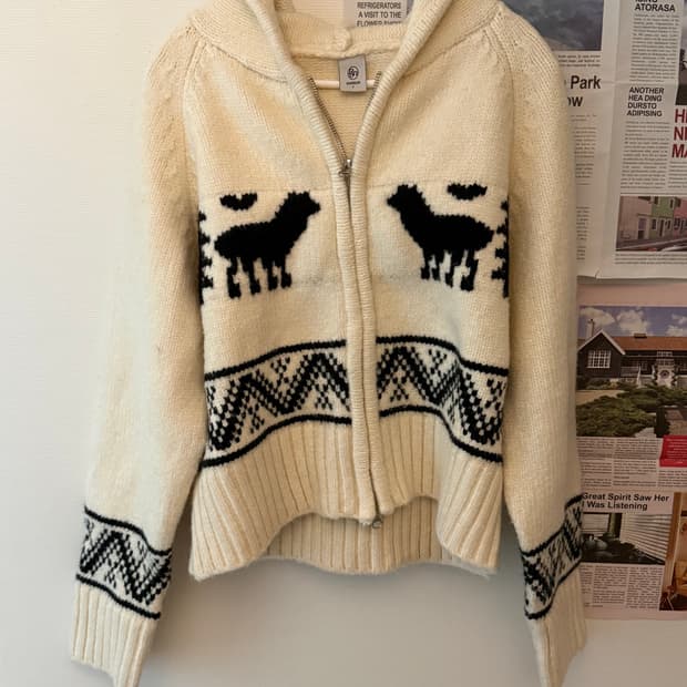 론론 알파카 니트 후드집업