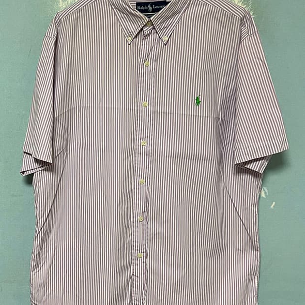 POLO 폴로 남자 반팔 스트라이프셔츠 그린포니 캐주얼 XL 105
