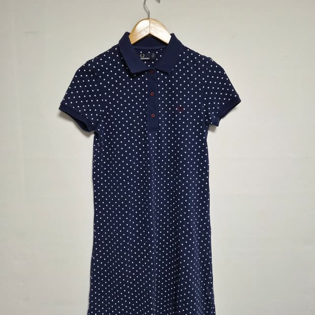 프레드페리 도트 카라 코튼 원피스 36사이즈 - O8