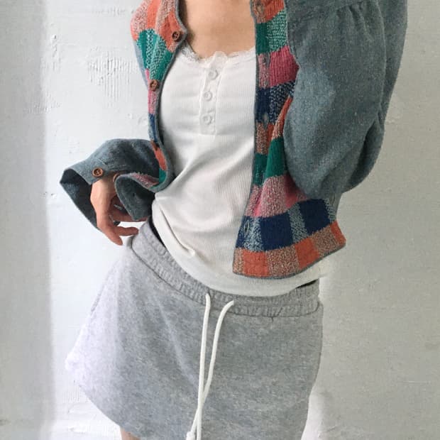 MISSONI 미쏘니 체크패턴 버튼 가디건