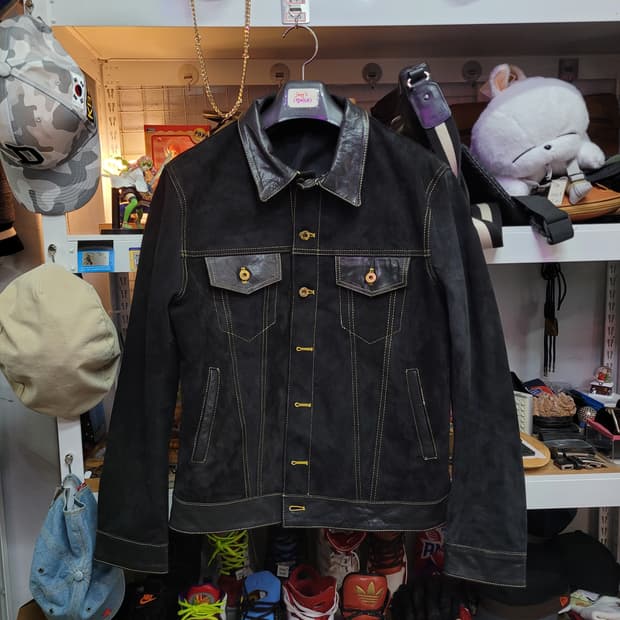 Union Made 유니온메이드 블랙 스웨이드 가죽 자켓