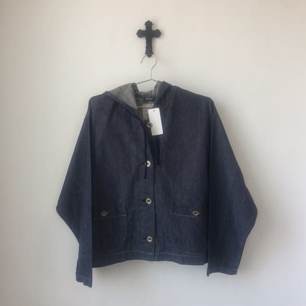 Denim hood jacket