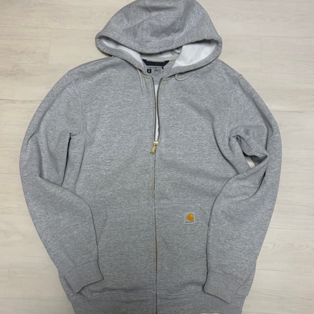 M 칼하트 루즈 핏 미드웨이트 풀 집 스웨트셔츠 헤더 그레이