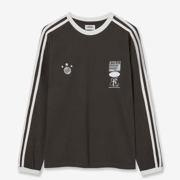 에이이에이이 ATHLETE STRIPE 긴팔티 차콜 (남녀공용)