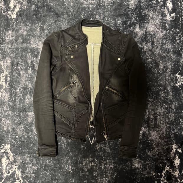 vintage washed denim rider jacket