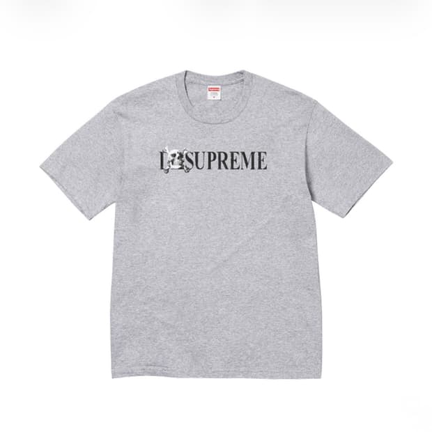 슈프림 스컬 티셔츠 헤더 그레이