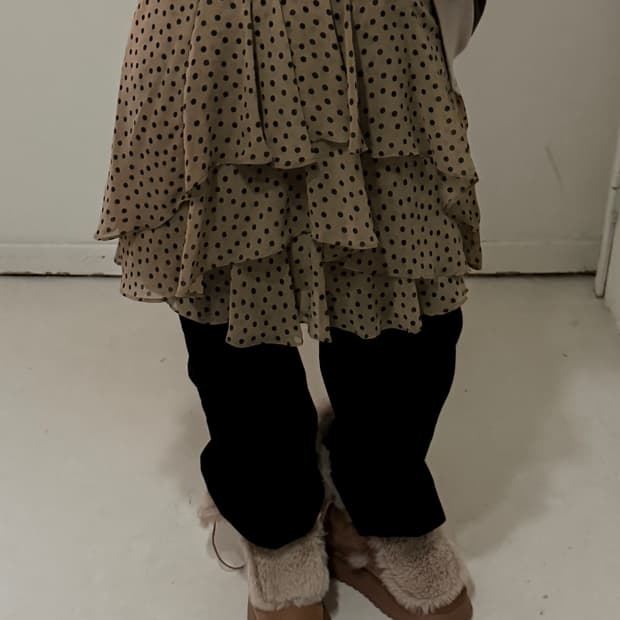 일본빈티지 브라운 도트 스커트 