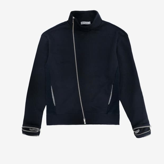 휴이 Side-Zip Neck Track Top Black 퍼