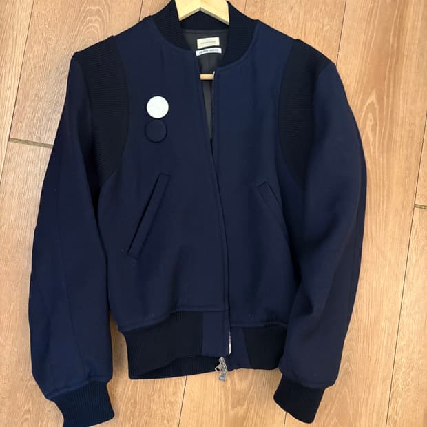 스테판쿡 울 네이비 바시티 자켓