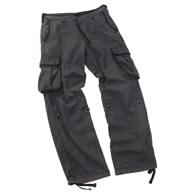 빈티지 차콜 그레이 멀티 포켓 카고 팬츠