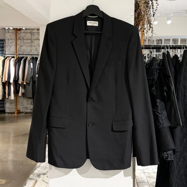 생로랑 블랙 라나 버진 울 싱글 블레이저 자켓