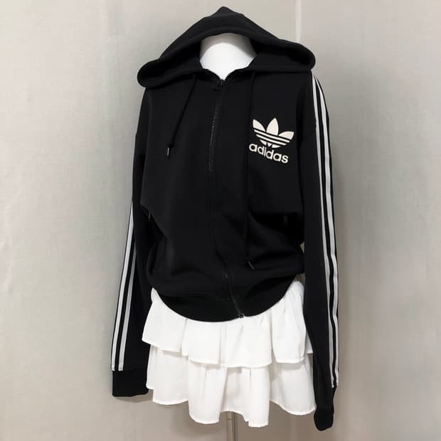 아디다스 후드플락 블랙 져지 XL