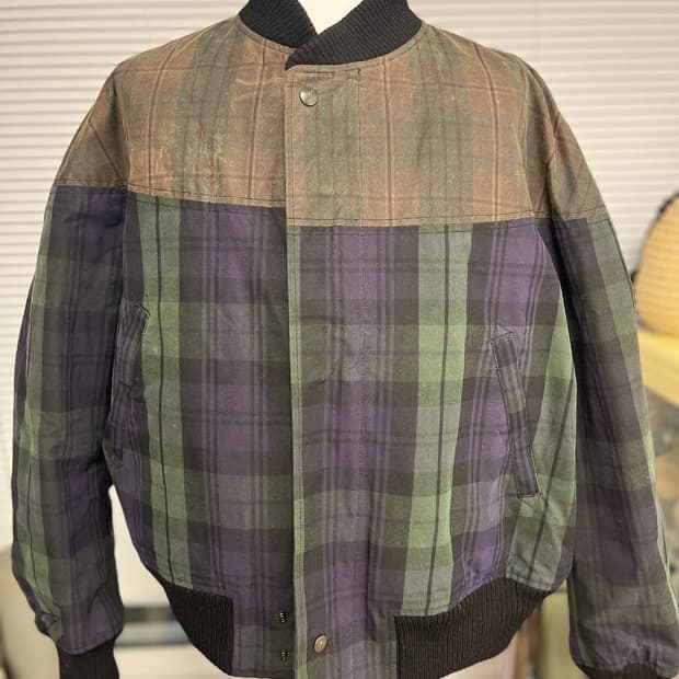 AIE CPS 왁스드 타탄체크 자켓 M